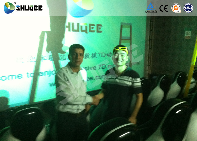 Black / Red Amusement Rides 5D Movie Theater 5D Cinema Equipment Vibration Chair