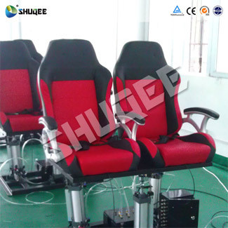 Red 5D Movie Theater Chairs Electronic System Genuine Leather