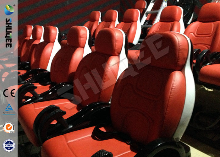 Fiber Glass Genuine Leather Movie Theater Seat Luxury Red Chairs Curved Screen