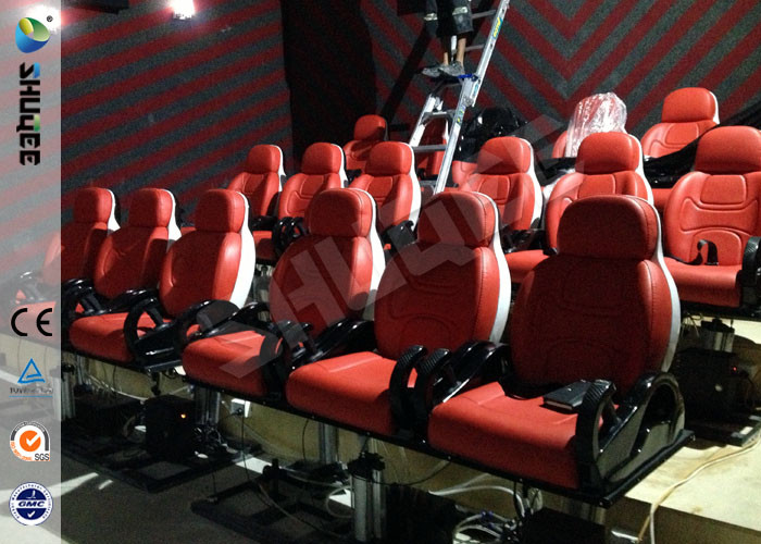 Red Hydraulic Mobile Theater Chair For 7D Movie Theater 1 Year Guaranty