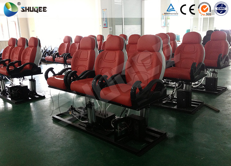 Red / White 5D Movie Theater Seats With Large Screen And 7.1 Audio System