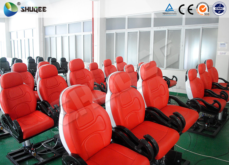 Red / White 5D Movie Theater Seats With Large Screen And 7.1 Audio System