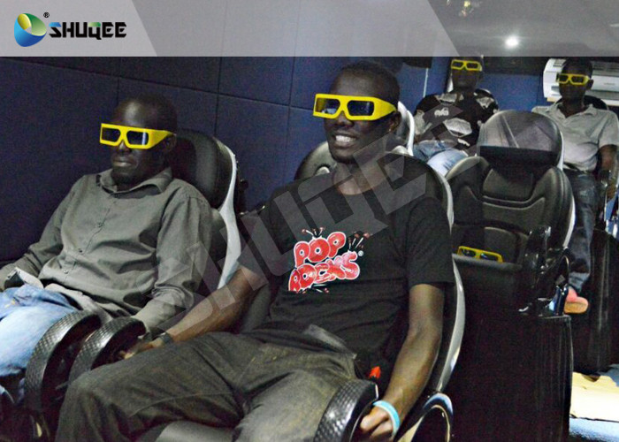 Luxury Motion Chair Mobile 5D Cinema With Snow / Bubble / Windy / Rain Simulation