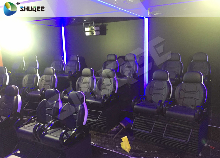 SGS Certification 5D Cinema Movies Theater 3 Seat Black Motion Chairs Genuine Leather